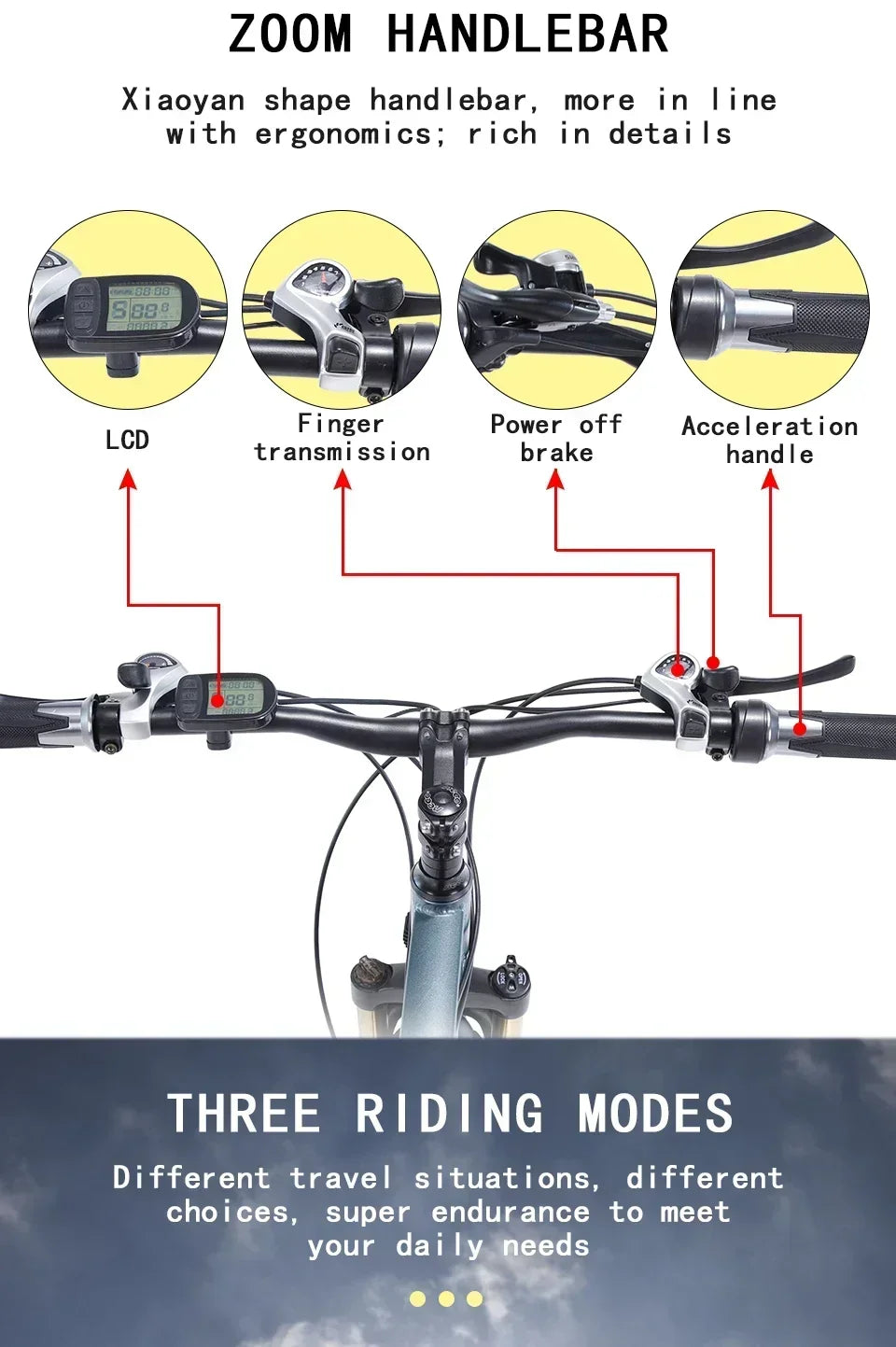 Ebike AKEZ 1000W CityElectricBike Detachable 13Ah Battery Electric Bike 60 Mile Range Dual Disc Brake Alloy Electric Bike