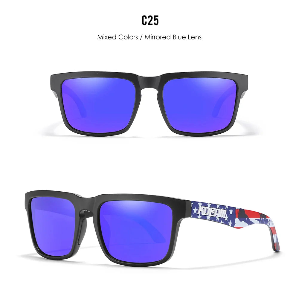 KDEAM Square Men's Polarized Sunglasses Outdoors Lifestyle Coating Sun Glasses New Matching Colors With Box