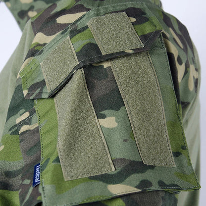 Camo Cargo Pants & Hiking Shirt Set – Cotton/Polyester, 4-Season, Sizes S–3XL