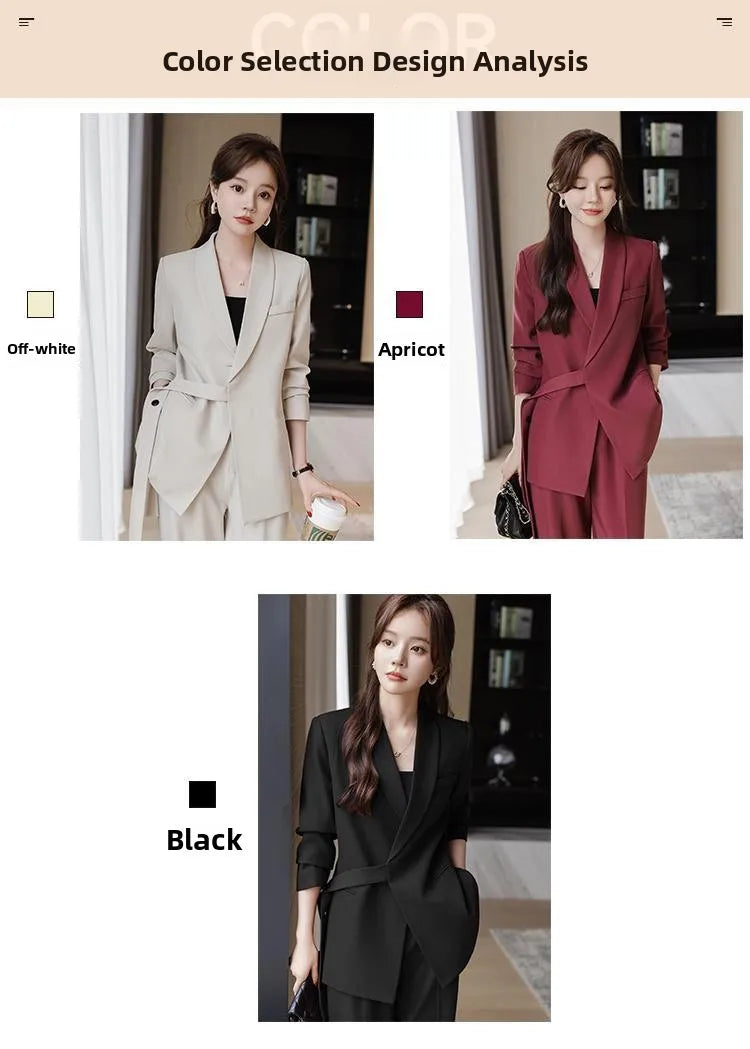 plus Size Wide Leg Pants Two Piece Set Big Brand Women's Spring Autumn New Sle Jaet And Pants Suit for Young Women 8-25