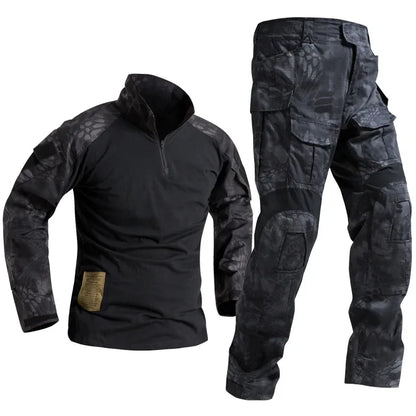 Camo Cargo Pants & Hiking Shirt Set – Cotton/Polyester, 4-Season, Sizes S–3XL