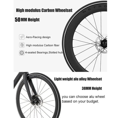 TWITTER Cyclone RS Full Carbon Road Bike – Shimano 105 24-Speed with Hydraulic Disc Brakes