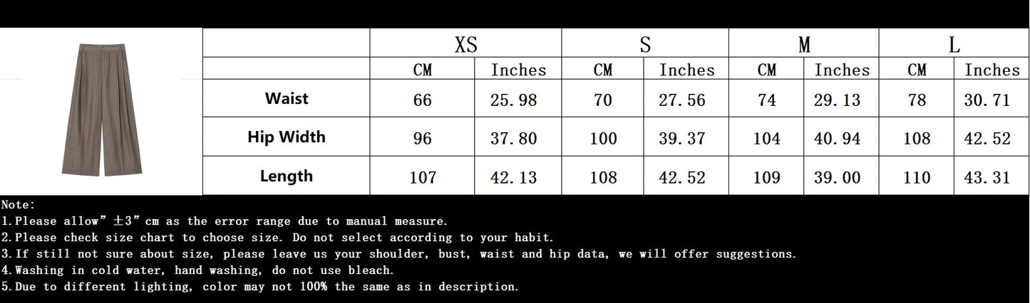 Office Lady Chic Brown Suits V Neck Striped Loose Blazer High Waist Wide Leg Pants Fashion Casual Women Suits Костюм Офисный