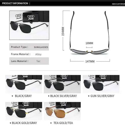 Audi Sunglasses Polarized UV400 Driving Sunglasses for Men/Women Square Frame Glasses Wholesale Gift for Auto Enthusiasts 5571