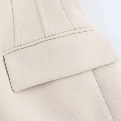 KONDALA 2026 Spring Summer Elegant Office Lady Solid Suits Fashion Slim Single Button Shrug Blazers Chic Zipper Flare Pants