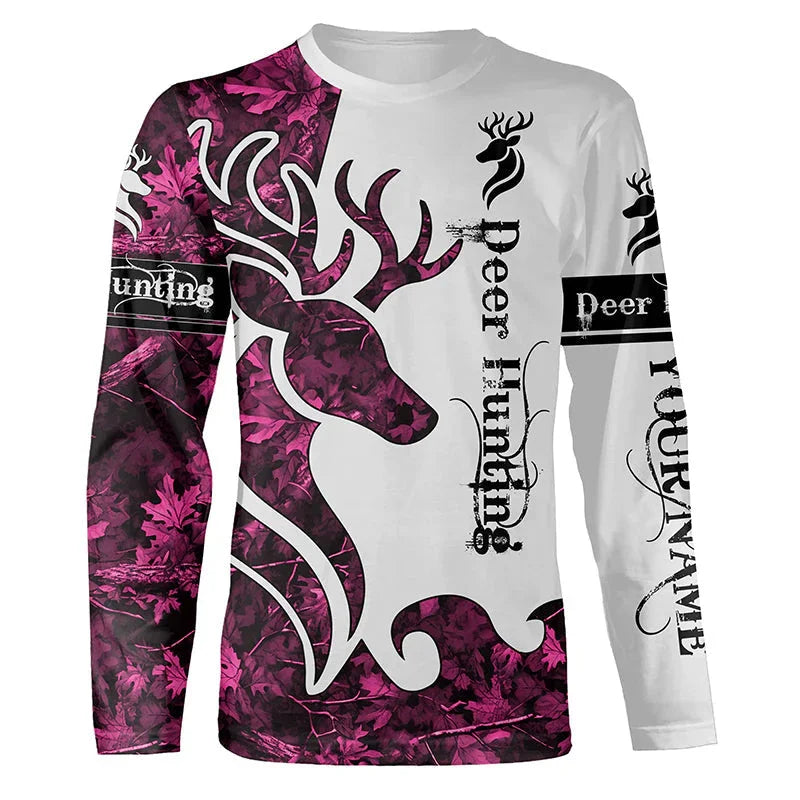 Men's 3D Wild Boar Camo Hunting T-Shirt – Long Sleeve Streetwear Tee