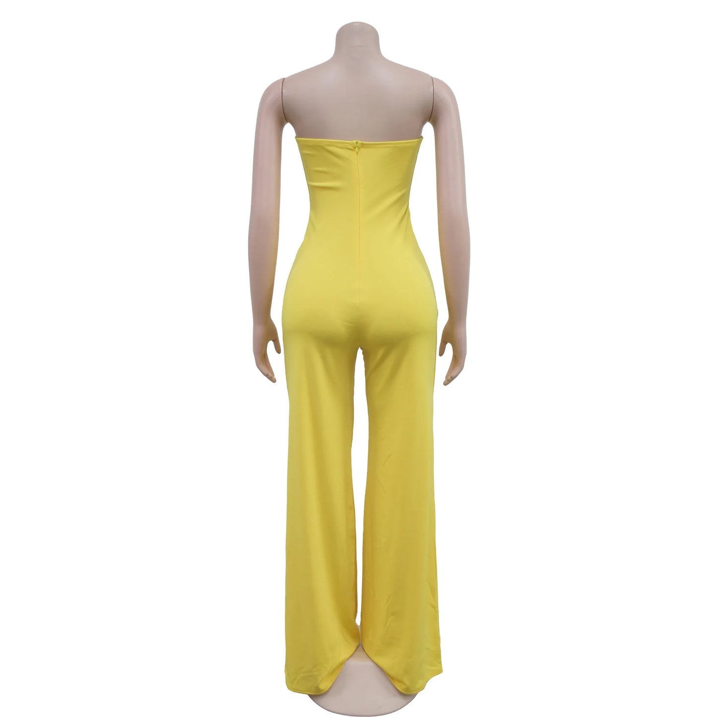 Summer Sexy Backless Women's Jumpsuit Fashionable Slim Fit Elegant Package hip Wide Leg Long Pants Female Party Jumpsuit 2025