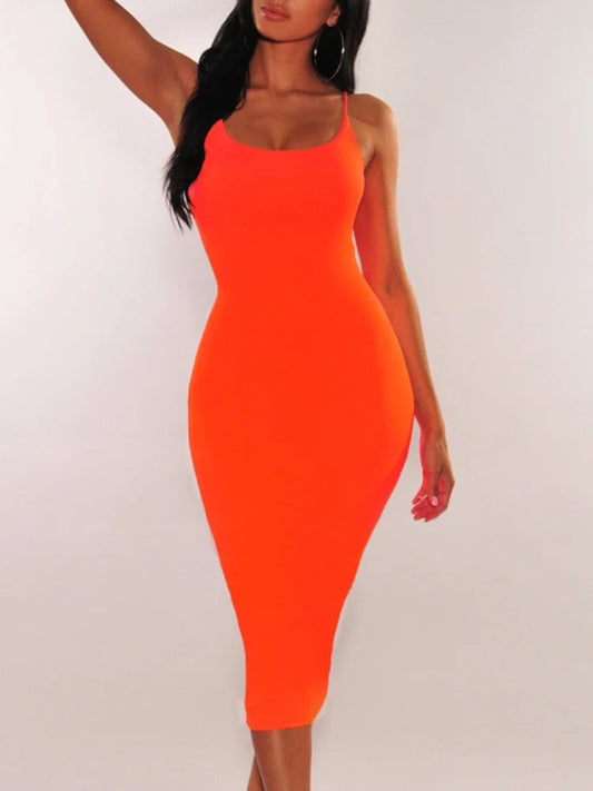 Sexy Wrap Chest Girdling Waist Long Bodycon Dress Women Spaghetti Strap Solid Color Skinny Dress Elegant Club Party Vestidos