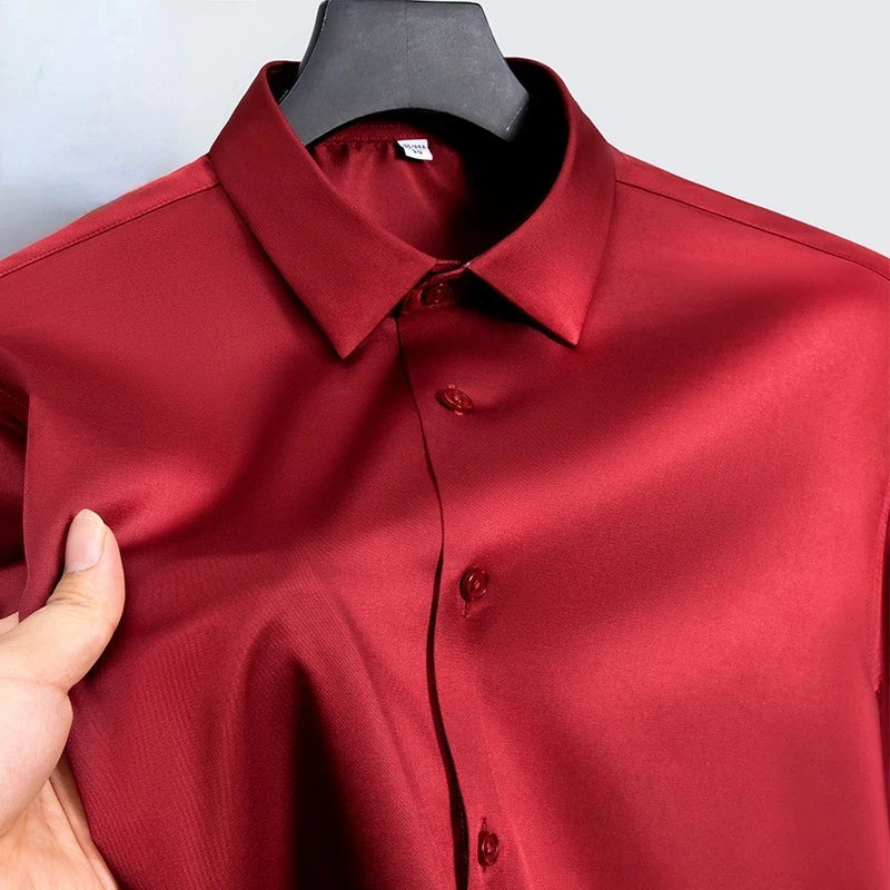 Slim Fit Anti-Wrinkle Men's Dress Shirt - Perfect for Any Occasion, Sizes S-6XL