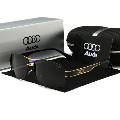 Audi UV400 Polarized Rectangle Sunglasses Glasses for Men Women Driving Motorcycle Outdoor Cycling Glasses with Antiglare Lens