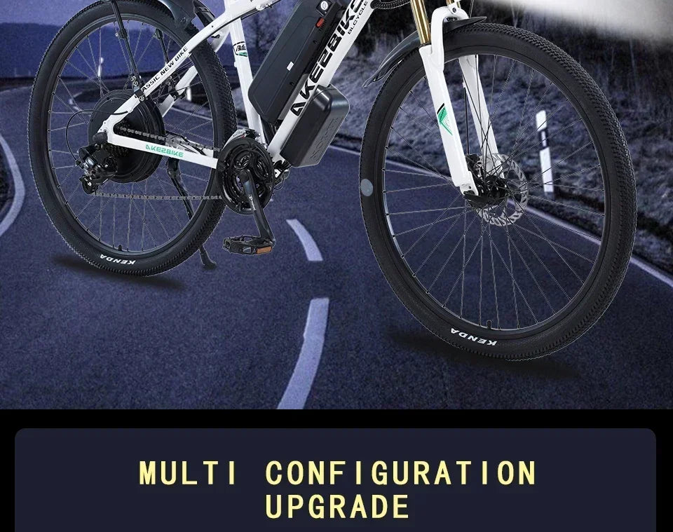 Ebike AKEZ 1000W CityElectricBike Detachable 13Ah Battery Electric Bike 60 Mile Range Dual Disc Brake Alloy Electric Bike