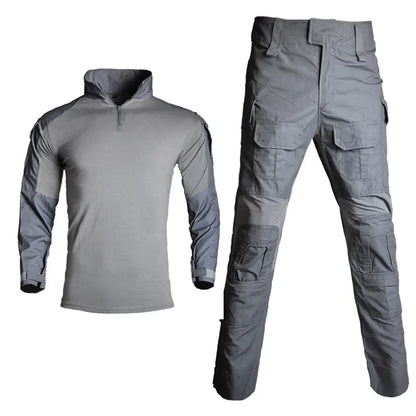 Camo Cargo Pants & Hiking Shirt Set – Cotton/Polyester, 4-Season, Sizes S–3XL
