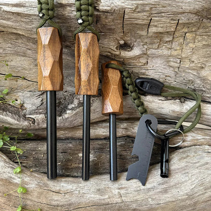 Magnesium Flint Rod Fire Starter – Portable Emergency Fire Steel Kit Lighters for Camping & Hiking