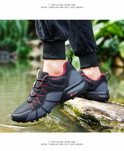 Men Women Hiking Shoes Waterproof Outdoor Trainers Lace-up Climbing Trekking Sneakers Mountain Walking Hunting Tactical Sneakers