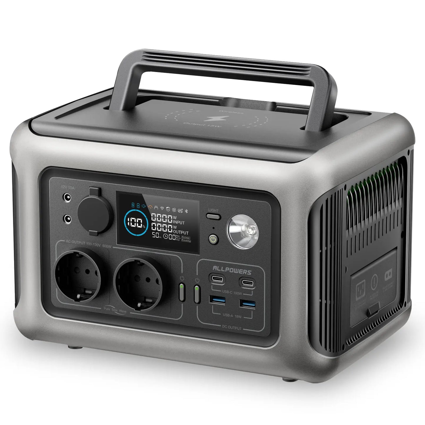 ALLPOWERS R600 Portable Power Station – 299Wh 600W LiFePO4, Solar Ready, UPS, 5-Year Warranty
