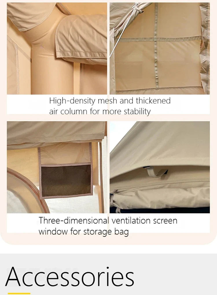 7.5㎡ Quick Setup Large Inflatable Tent with Pump Windproof 420D Oxford Fabric Instant Air Tent for Camping Beach Party Garden