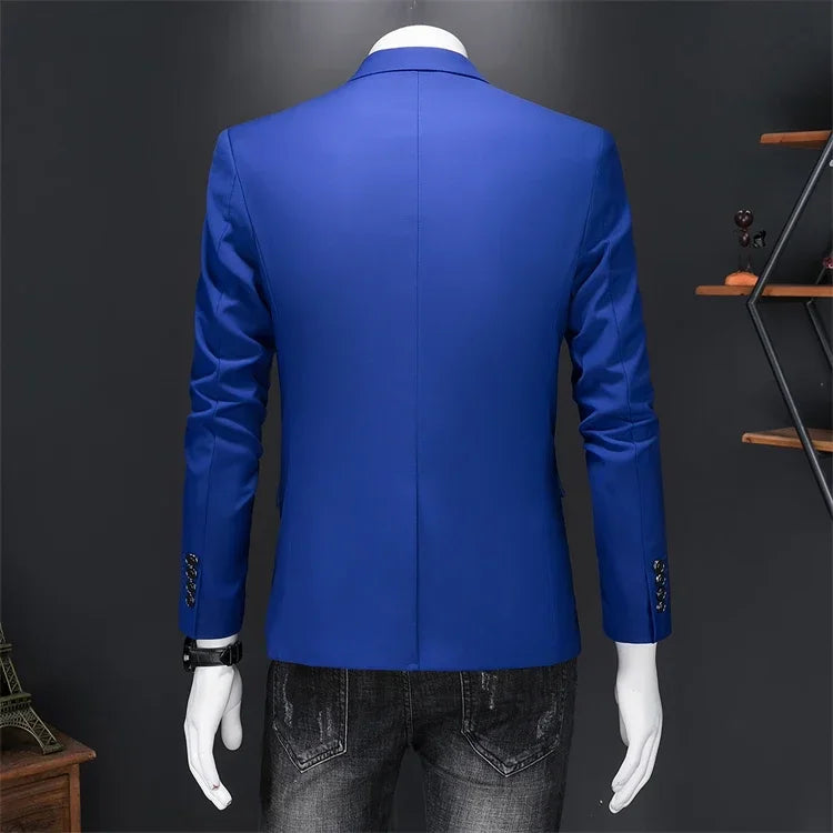Boutique Fashion Suit Men's Slim Groom Wedding Suit Jacket Business Office Suit Casual Solid Color Suit Jacket
