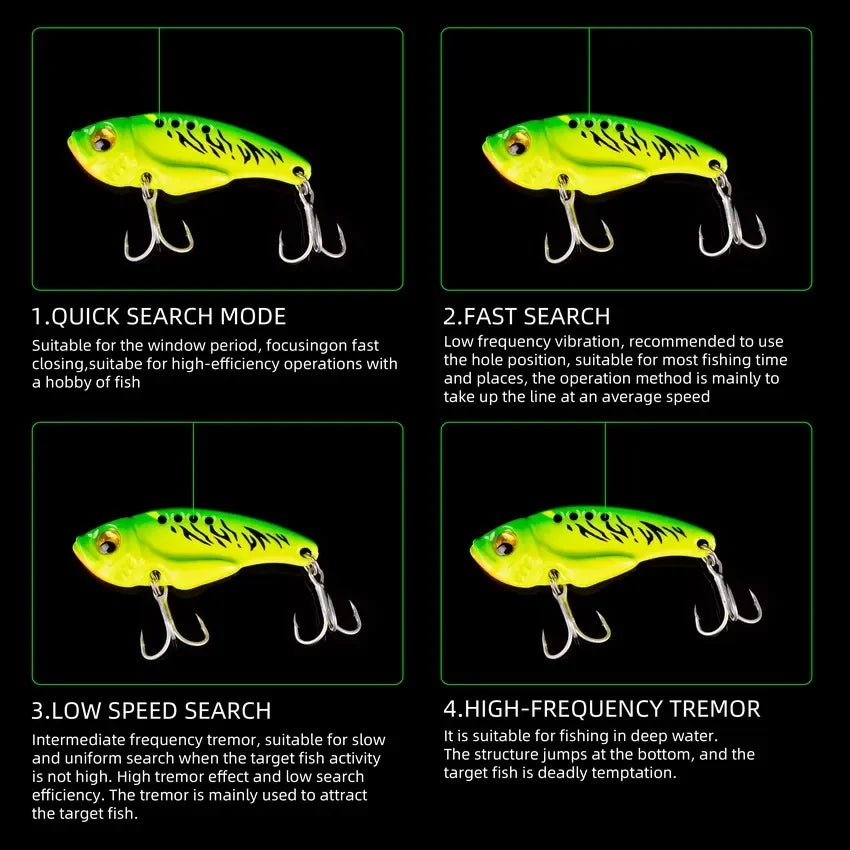 5pcs Metal VIB Fishing Lure Set – Vibration Spoon Hard Bait Crankbait Wobbler Swimbait Cicada 3/7/10/15/20g