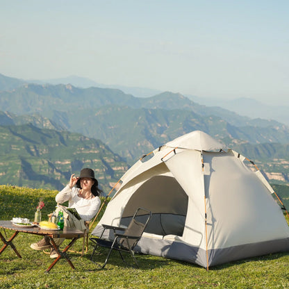 3-4 Person Automatic Pop-Up Camping Tent – Windproof, Waterproof, 4-Season Family Tent