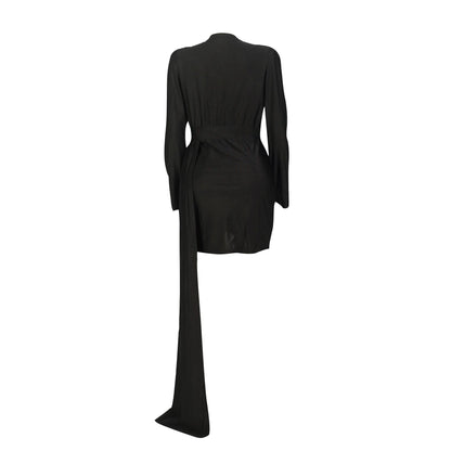 Elegant Deep V Neck Long Sleeve Sequins Prom Dress Women Elegant Wedding Party Mini Fashion Evening Dresses