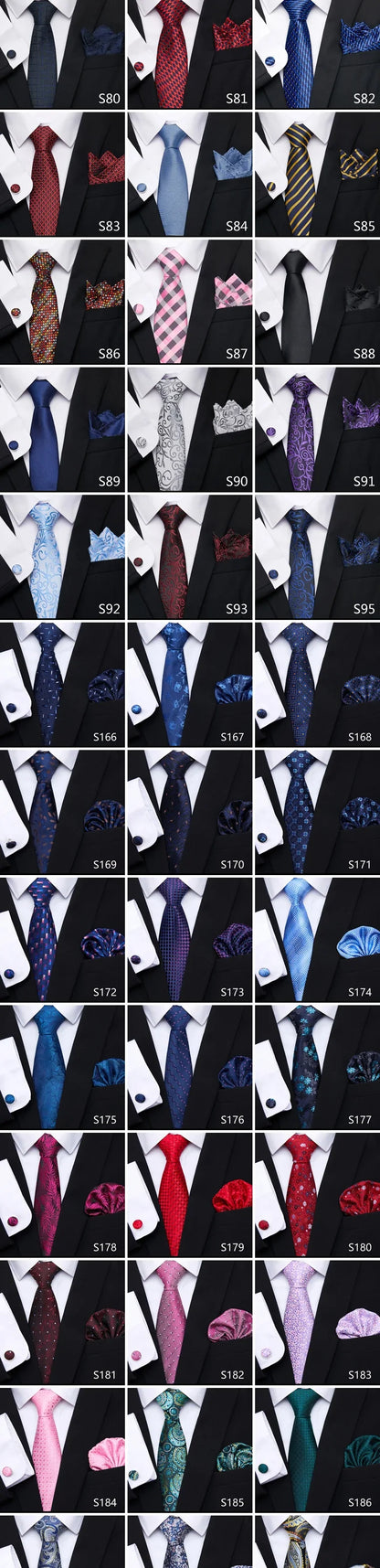 Hot Sale Holiday Gift Tie Pocket Squares Cufflink Set Necktie Dot Man Dark Grey Wedding Accessories Performance