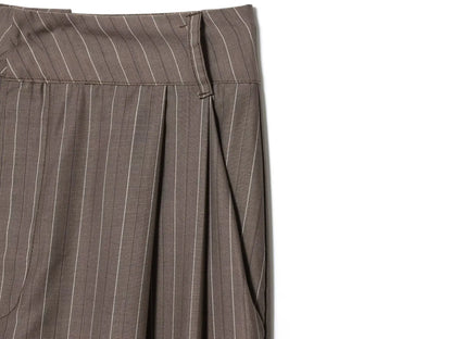 Office Lady Chic Brown Suits V Neck Striped Loose Blazer High Waist Wide Leg Pants Fashion Casual Women Suits Костюм Офисный