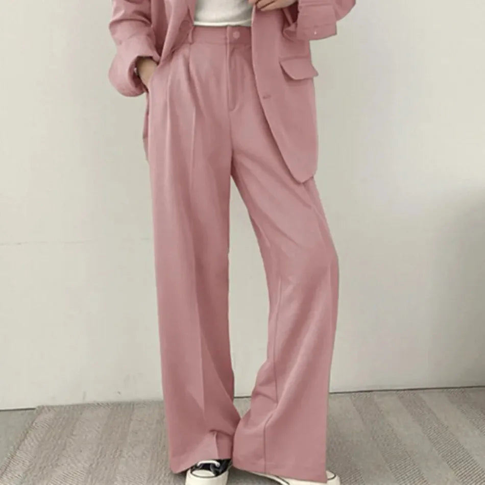 Spring Autumn New in Women's High Waist Loose Luxury Casual Set Pants Fashionable Elegant Comfortable Straight Leg Pants