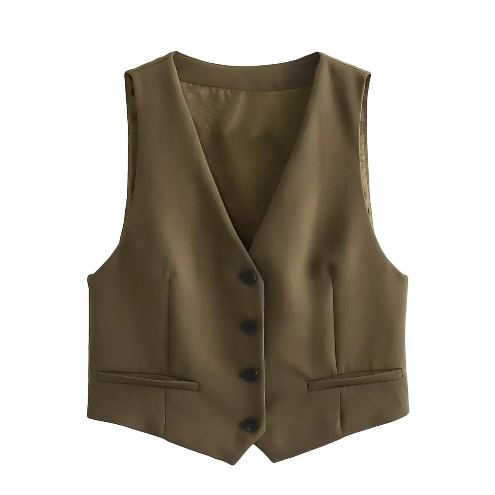 Autumn/Winter New Women's Wear New Fashion Style Slim Fit Short Tank Top Vest Wide Leg Pants Set