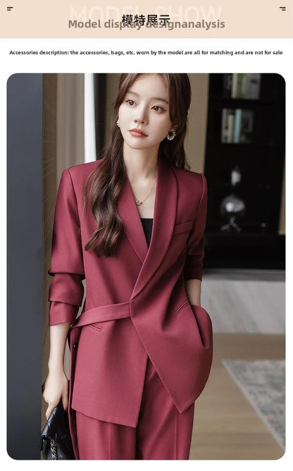 plus Size Wide Leg Pants Two Piece Set Big Brand Women's Spring Autumn New Sle Jaet And Pants Suit for Young Women 8-25