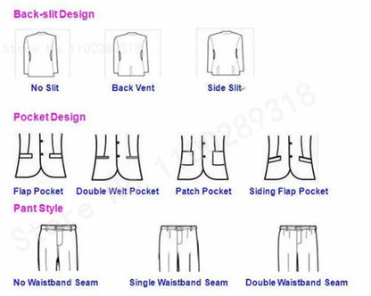 Jacquard Men's 3-piece Suit Set Formal Party Dress Groom Tuxedo High Quality Elegant Men Terno Masculino  Costume Homme Mariage