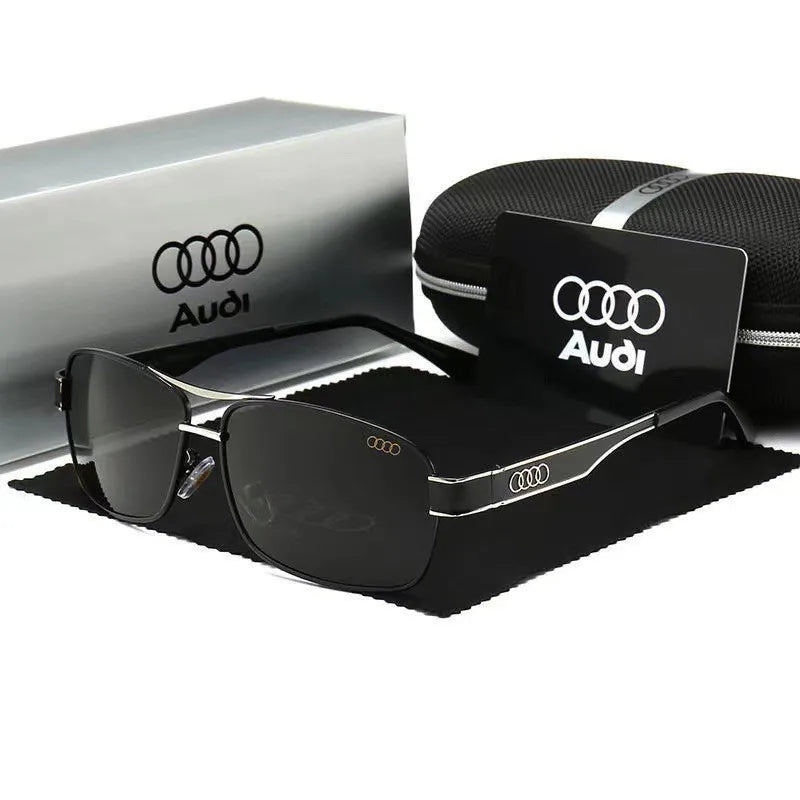 Audi UV400 Polarized Rectangle Sunglasses Glasses for Men Women Driving Motorcycle Outdoor Cycling Glasses with Antiglare Lens