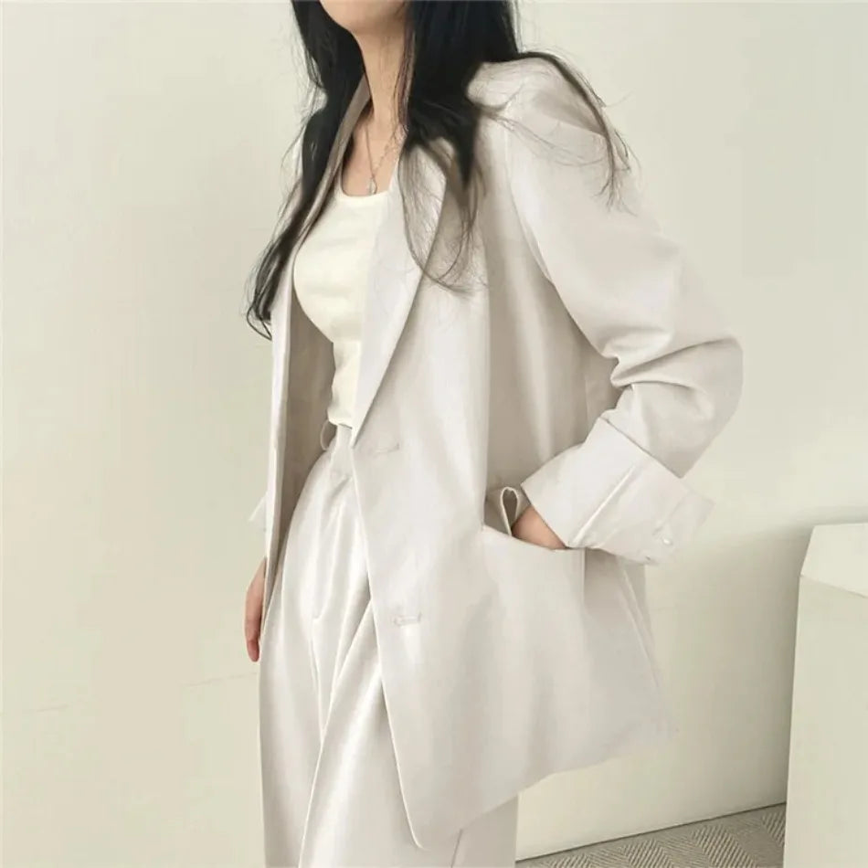 Spring Autumn New in Women's High Waist Loose Luxury Casual Set Pants Fashionable Elegant Comfortable Straight Leg Pants