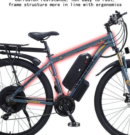 Ebike AKEZ 1000W CityElectricBike Detachable 13Ah Battery Electric Bike 60 Mile Range Dual Disc Brake Alloy Electric Bike