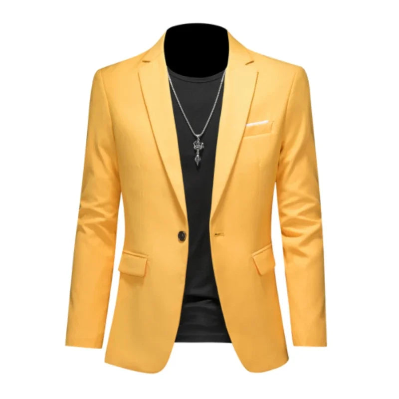 Boutique Fashion Suit Men's Slim Groom Wedding Suit Jacket Business Office Suit Casual Solid Color Suit Jacket