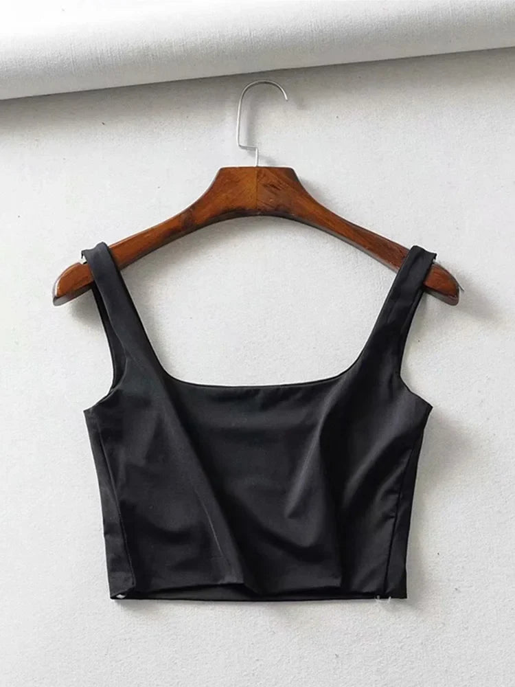 Hot Sale Summer Women Sexy Sleeveless Tops Fashion Short Square Collar Tank Tops 4 Colors