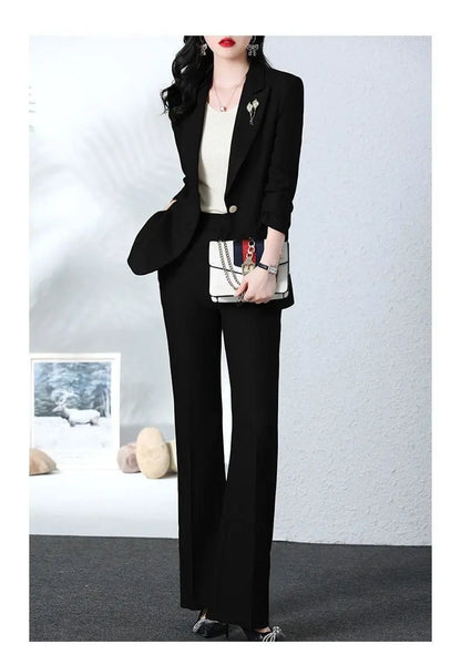 2025 Spring and Autumn New Fashion Blazer Coat Trousers Two Piece Women's Elegant Casual Suit Jacket Pants Set Female Clothing