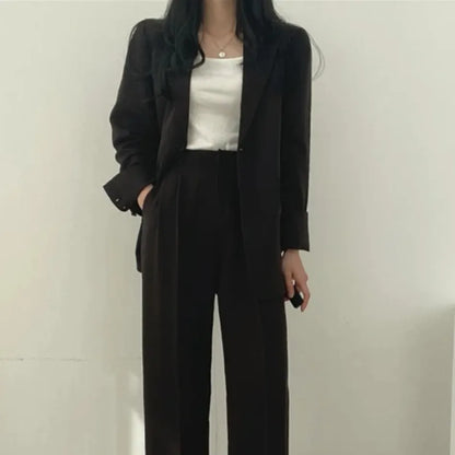 Spring Autumn New in Women's High Waist Loose Luxury Casual Set Pants Fashionable Elegant Comfortable Straight Leg Pants
