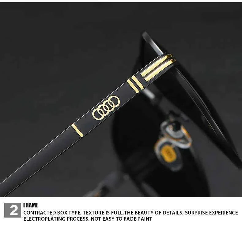 Audi UV400 Polarized AntiGlare Retro Flight Sunglasses Glasses for Motorcycle Classic FrogEye Outdoor Glasses Men Women 558