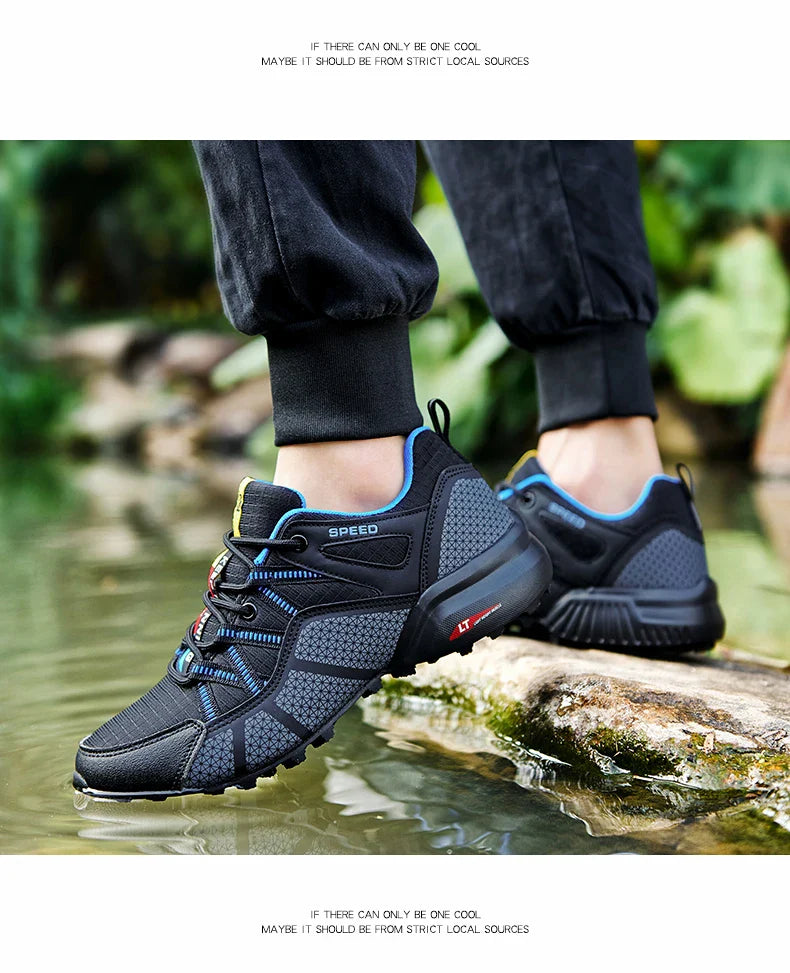 Men Women Hiking Shoes Waterproof Outdoor Trainers Lace-up Climbing Trekking Sneakers Mountain Walking Hunting Tactical Sneakers