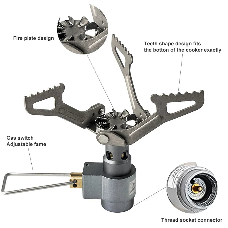 BRS-3000T Ultralight Titanium Camp Stove – 26g, 2700W, Butane/Propane, Foldable