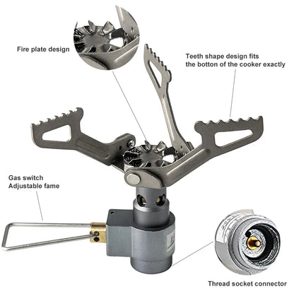 BRS-3000T Ultralight Titanium Camp Stove – 26g, 2700W, Butane/Propane, Foldable