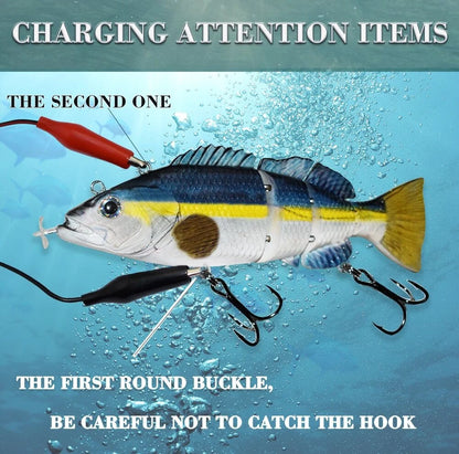 USB Rechargeable Electric Swimbait Lure – 4-Segment Auto Swimming, 13cm, 7 Colors