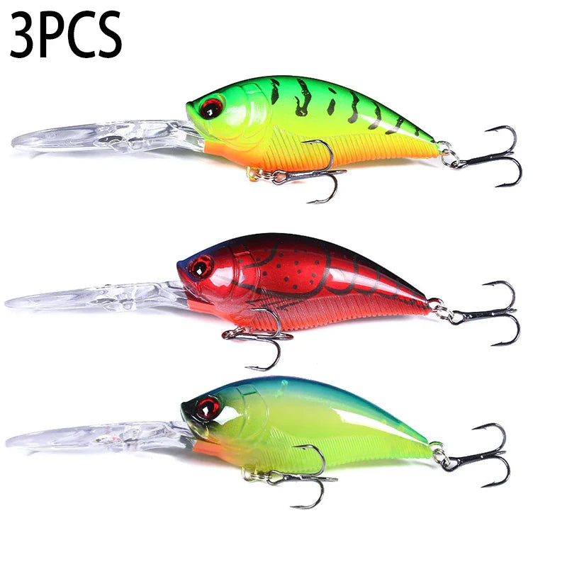 Crankbait Wobbler Fishing Lure – 12.5cm, 20.5g, ABS, 6# Treble Hook, Pike & Carp, 10+ Colors