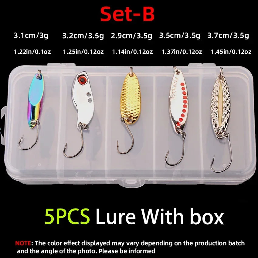 5pcs Metal VIB Wobbler Fishing Lure Set – 3g/10g/15g Sinking Hard Bait for Sea & Freshwater Fishing