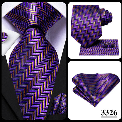 Hi-Tie Light Purple Solid Silk Wedding Tie For Men Quality Hanky Cufflink Gift Necktie Set Fashion Novelty Designer Dropshipping