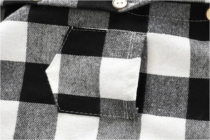 Children's Hooded Shirts Kids Clothes Baby Boys Plaid Shirts Coat for Spring Autumn Girls Long-Sleeve Jacket Bottoming Clothing