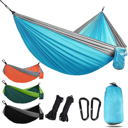 Camping Hammock with Tree Straps – Lightweight Nylon Hammock for Outdoor & Indoor Use