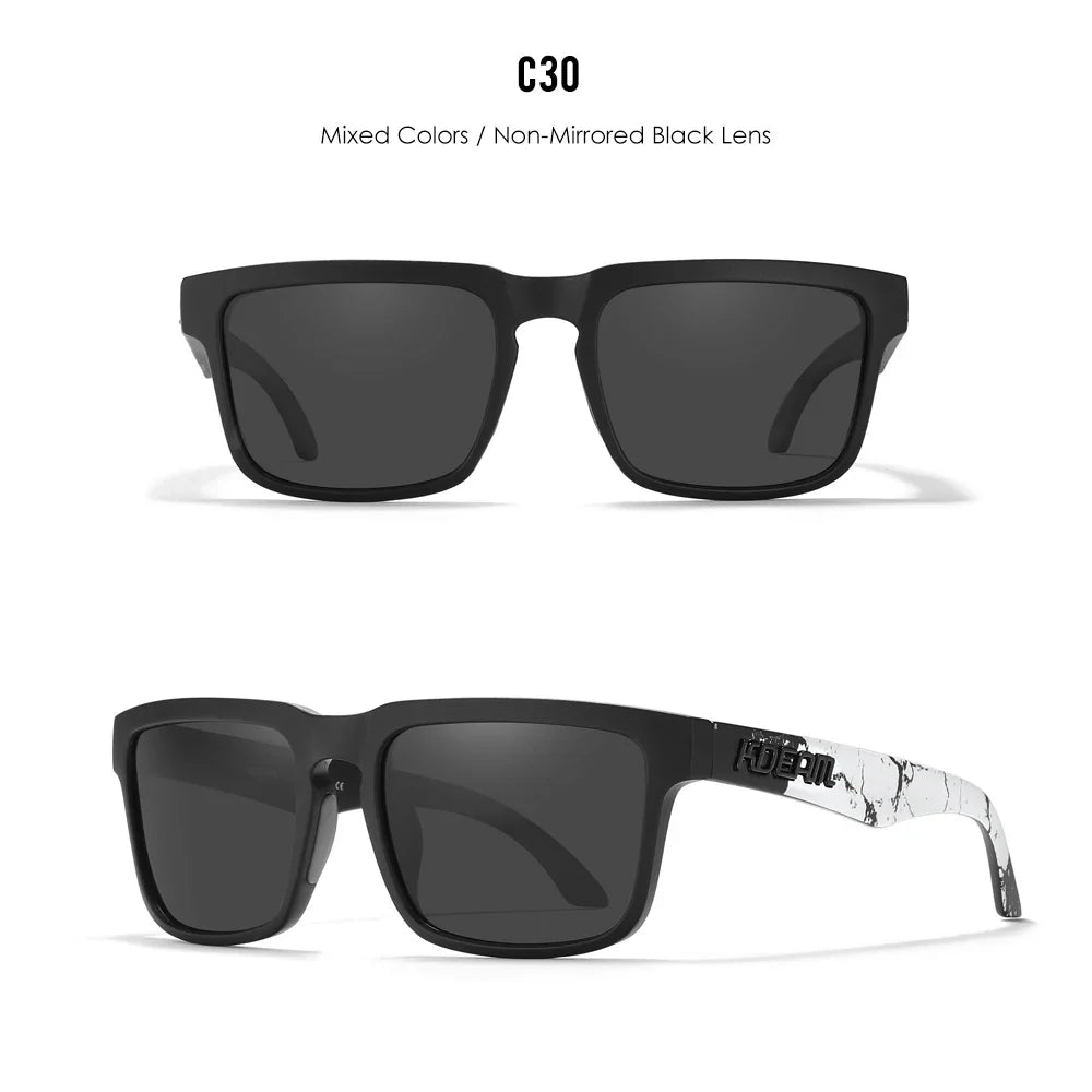 KDEAM Square Men's Polarized Sunglasses Outdoors Lifestyle Coating Sun Glasses New Matching Colors With Box