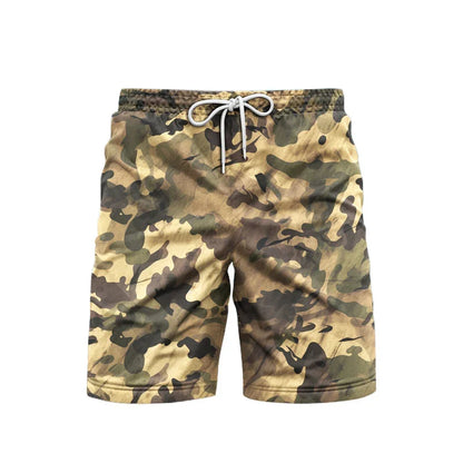 Men's Camo Tree Print Beach Shorts – Breathable Casual Outdoor Shorts 2025