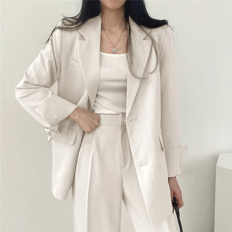 Spring Autumn New in Women's High Waist Loose Luxury Casual Set Pants Fashionable Elegant Comfortable Straight Leg Pants